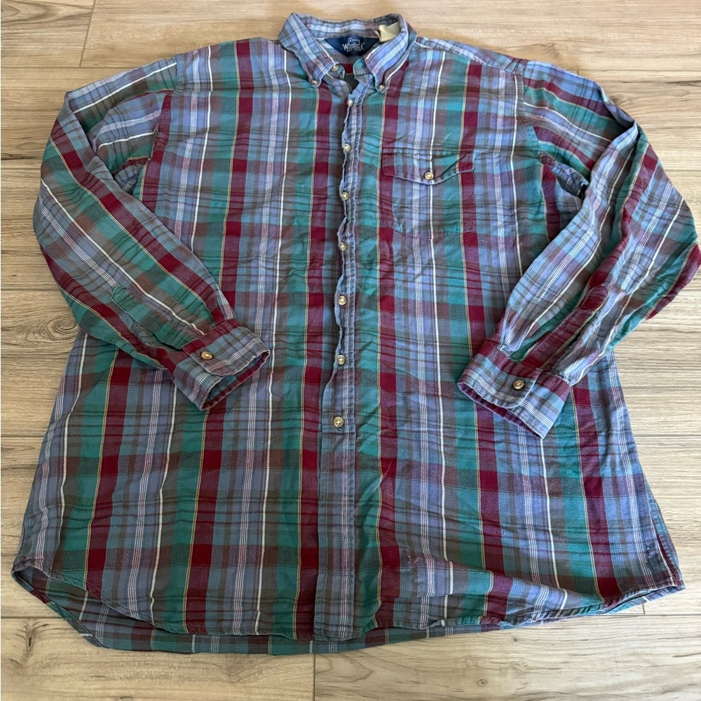 Men's Woolrich Plaid Button-Down Shirt Size XLarge